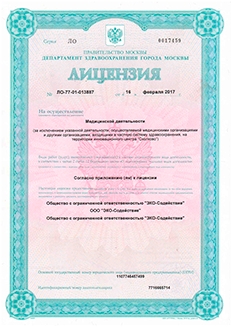 Лицензия на осуществление медицинской деятельности (титульный лист)